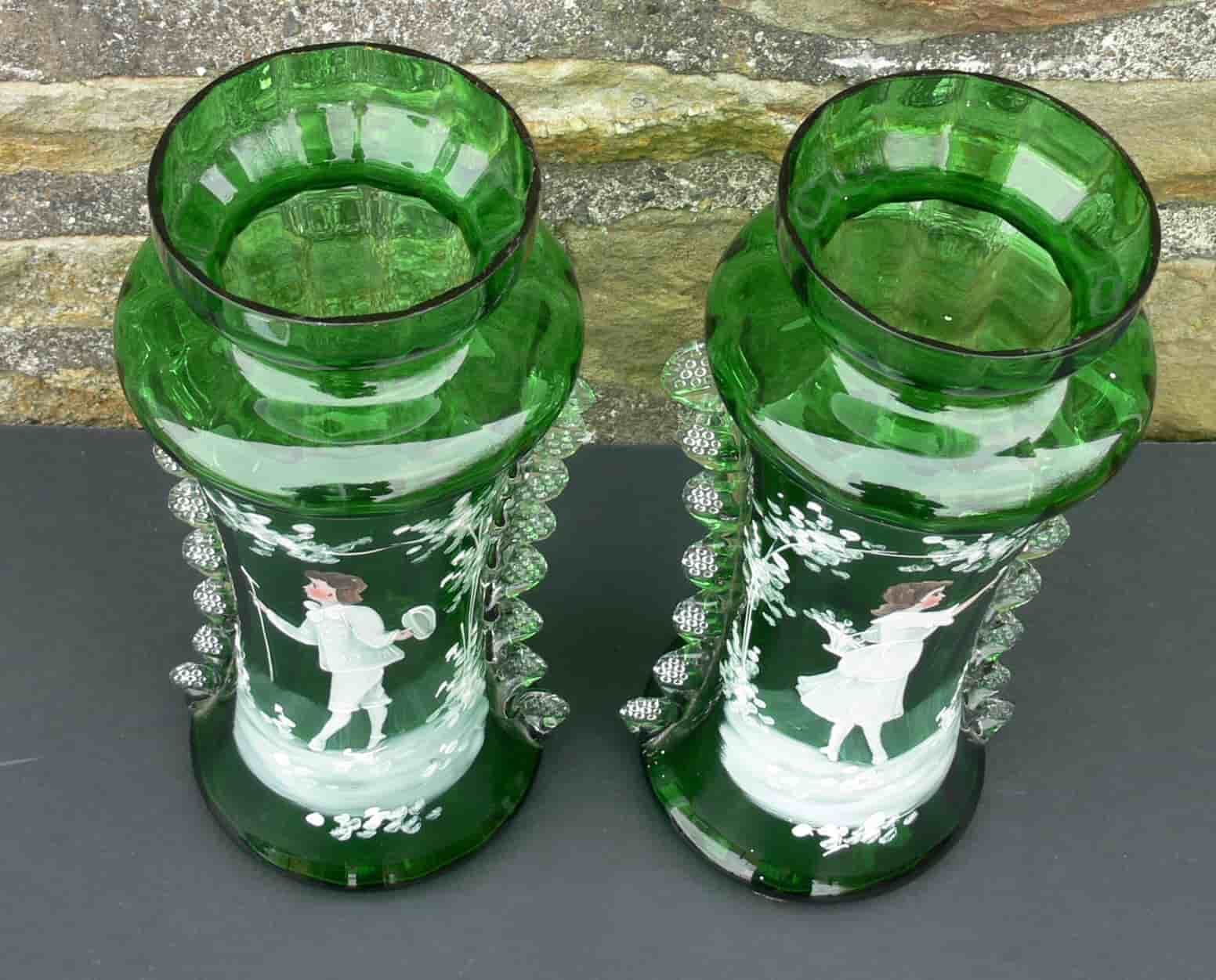 A Pair Of Early Mary Gregory Vases
